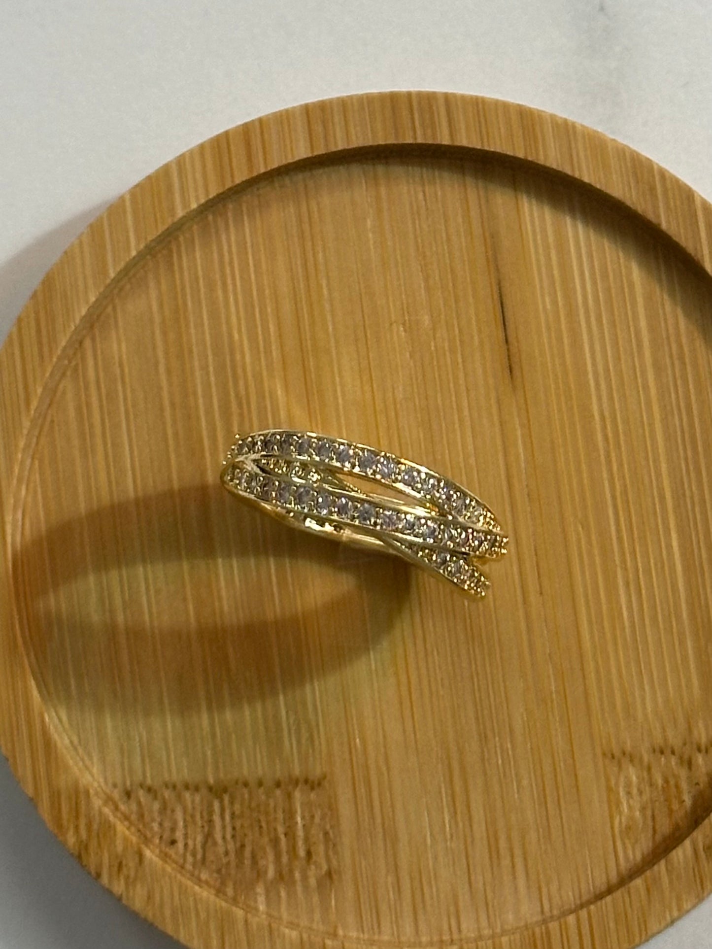 18K Gold Silver Stones Ring