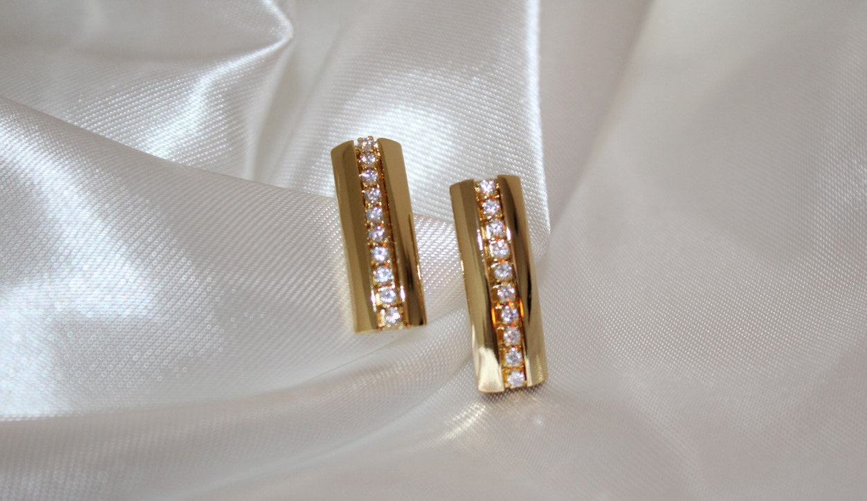 18K Gold Plated Zirconia Studded Earrings