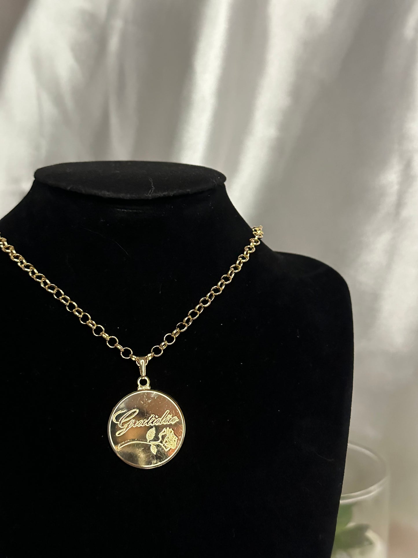18K Gold Plated Necklace & gratitude Pendant