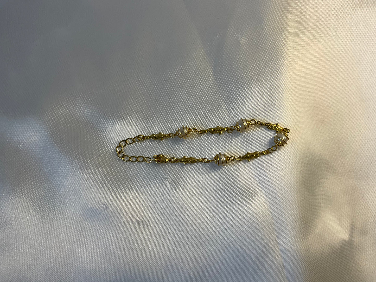 18k gold plated Bracelet pearl balls.