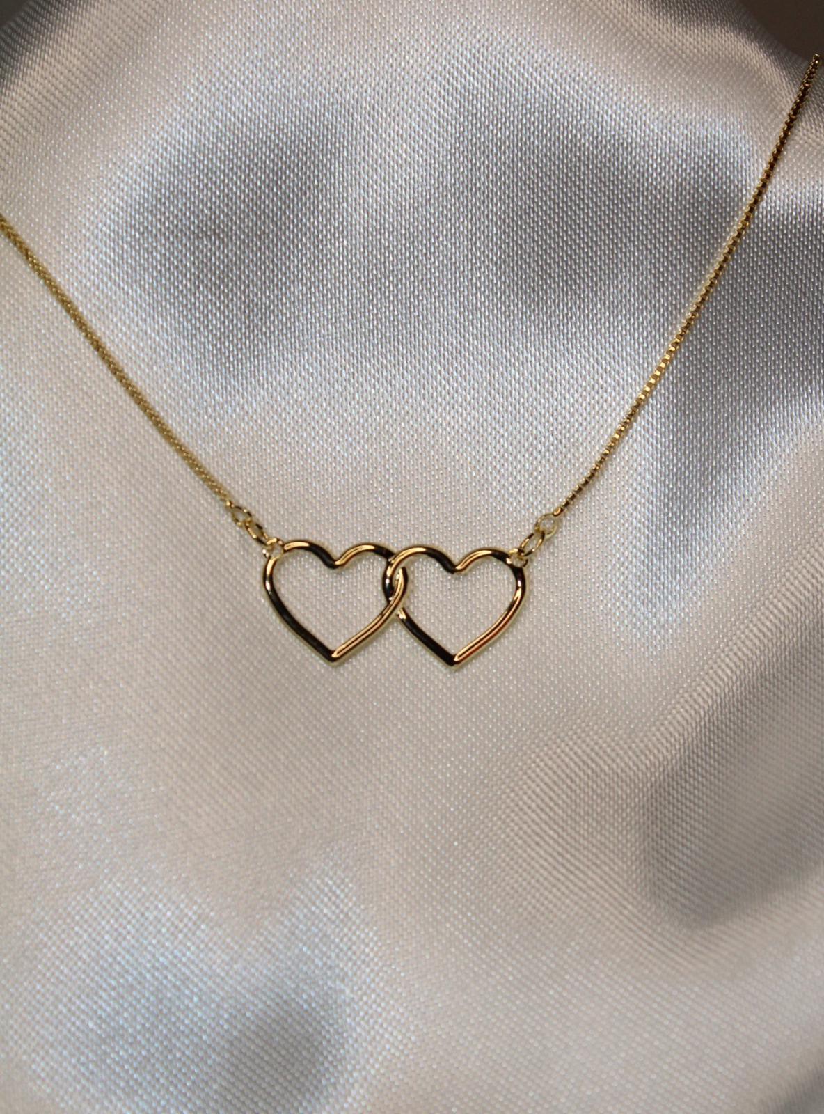 18k gold plated Double Heart Necklace