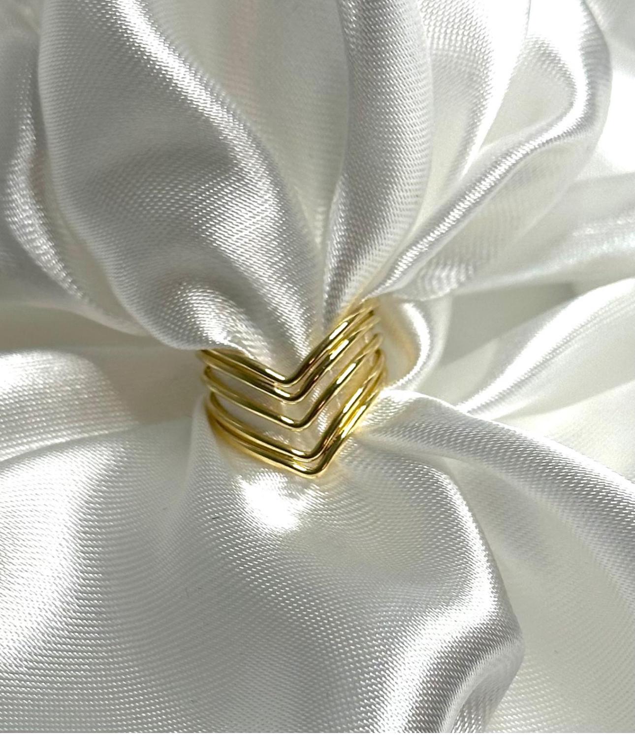 18K Gold Plated Angled Ring